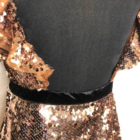 Free People copper bronze sequin open back dress size 4 - Picture 11 of 16